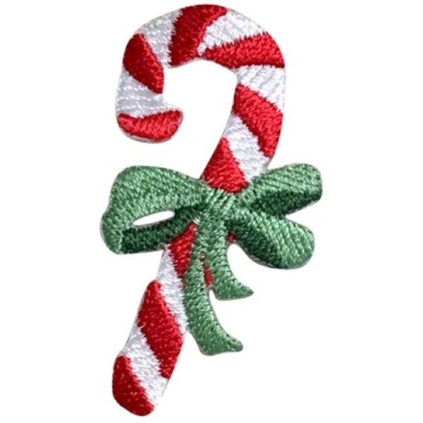 Candy Cane Applikation Patch - Weihnachtliches Leckerli, Schleife 2,25" (aufbügeln)