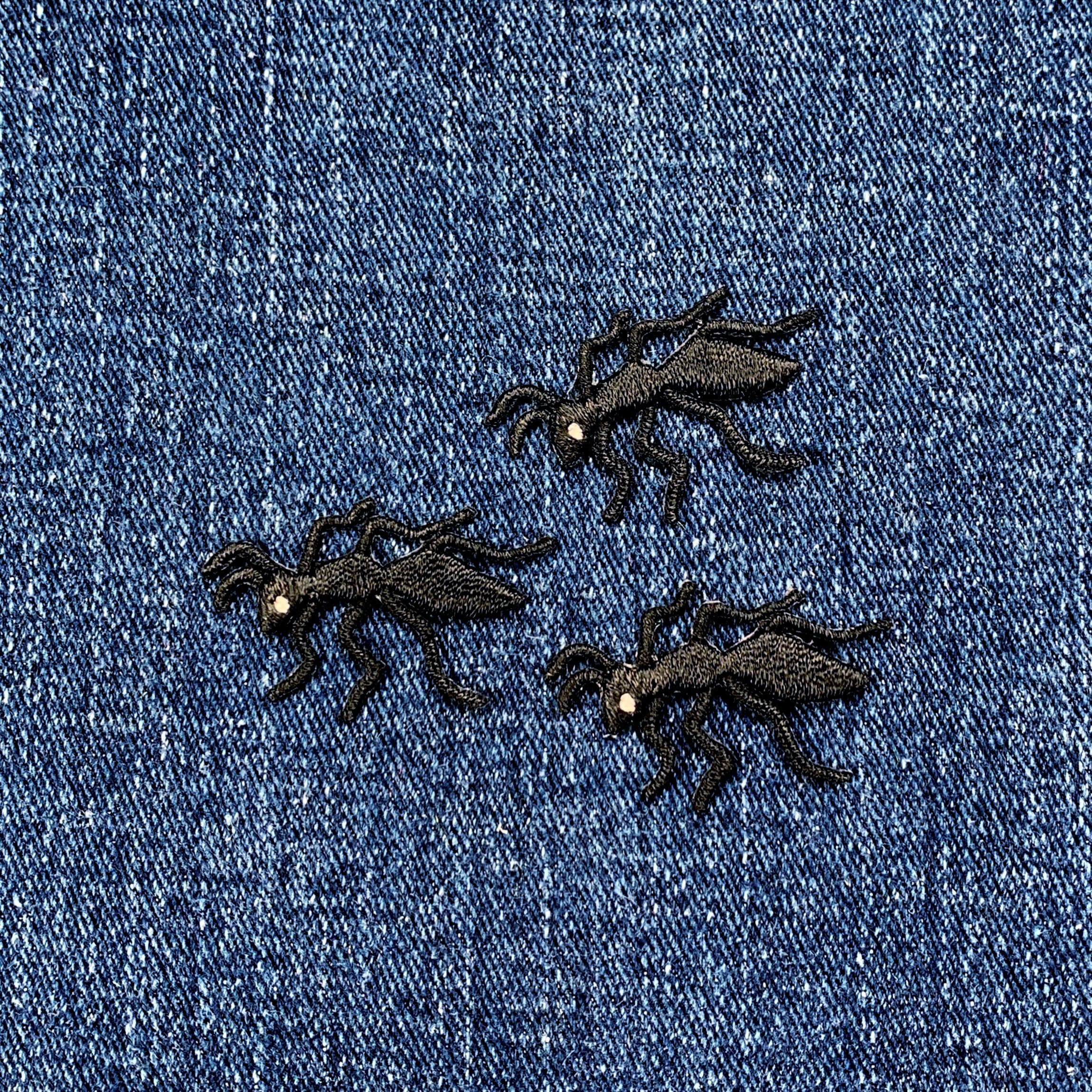 3-pack Black Ant Applique Patch - Embroidered Insect Bug Badge 1.25 ...