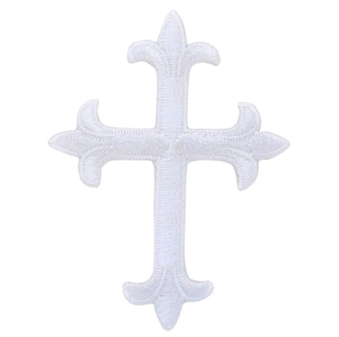 Gothic Cross Sew Iron on Patch Crucifix Applique Embroidered Heart