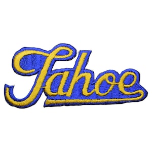Vintage Lake Tahoe Patch - Blue, Yellow, California, Nevada 3-7/8&quot; (Sew on)