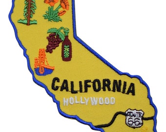 California Patch - Route 66 Redwoods Hollywood Napa San Francisco 4" (Iron on)