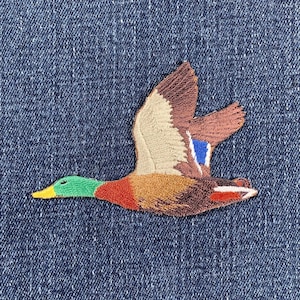 Duck Applique Patch - Embroidered Drake Mallard Water Fowl Badge 3" (Iron On)