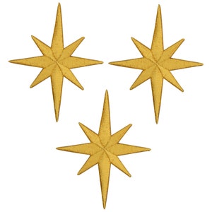 Medium Nativity Star Applique Patch - Space Galaxy Universe 2.5" (3-Pack, Iron on)