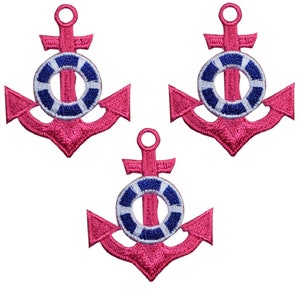 Anchor Applique Patch - Life Preserver Buoy Nautical Badge 1.75