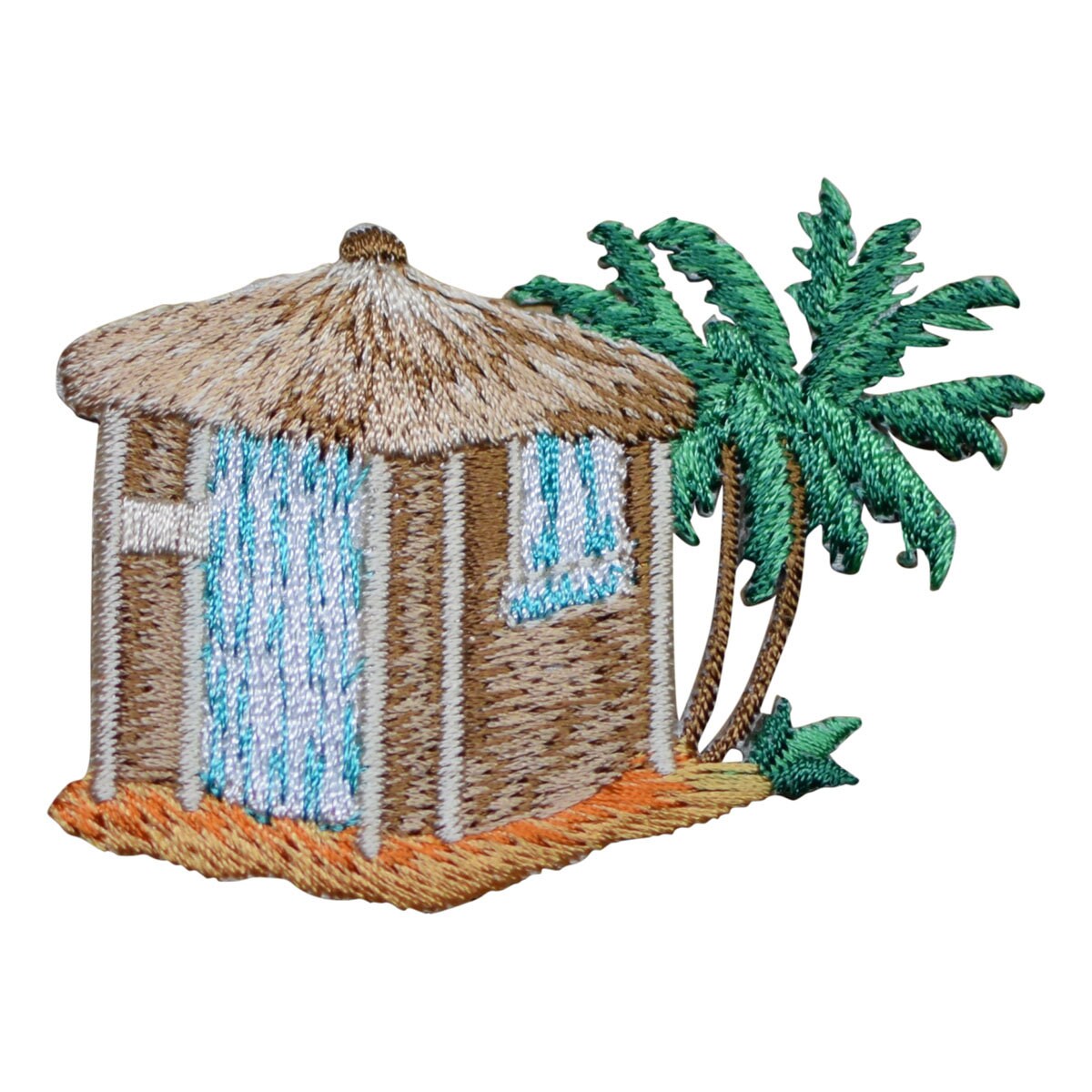 Beach Hut Applique Patch Thatch Roof Palm Trees Sandy Etsy Ireland