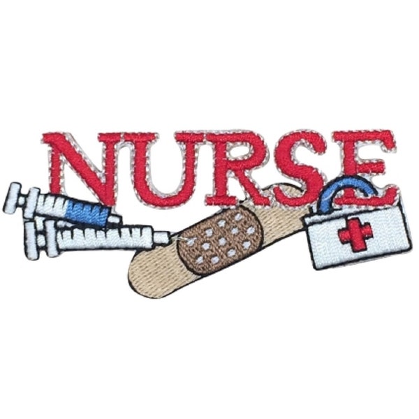 Nurse Applique Patch - Medical Tools, First Aid Badge 3.5" (Iron on)