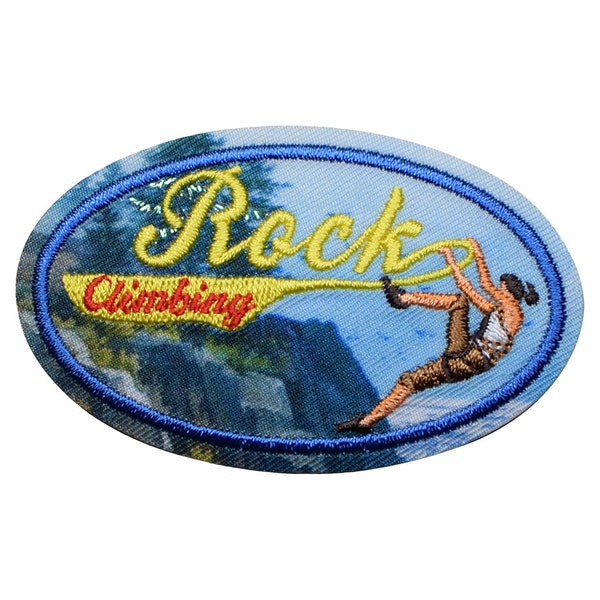 Rock Climbing Patch - Bouldering, Sport, Trad, Lead Badge 2.75" (Iron on)