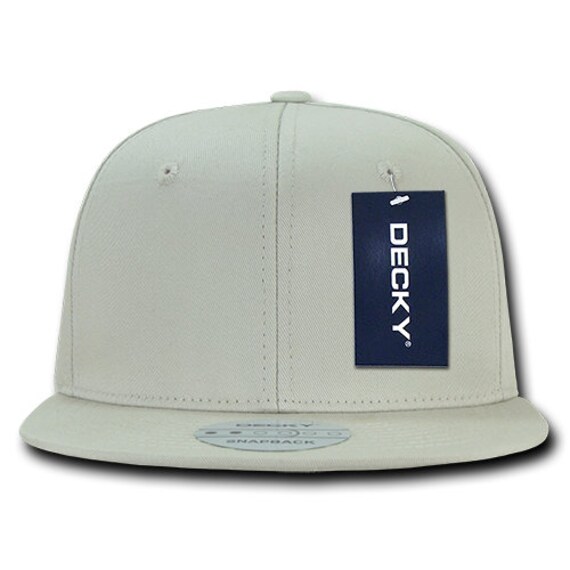 Cotton Snapback Cap Flat Bill Stone 