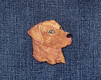 Labrador Retriever Applique Patch - Embroidered Chocolate Lab Dog Badge 2-3/8" (Iron On)
