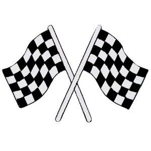 Large Checkered Flags Applique Patch - Race Track Car Racing Badge 4&quot; (Iron on)