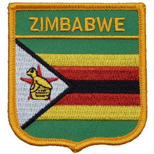 Zimbabwe Patch - Zambezi, Limpopo, Harare, Bulawayo Badge 2.75&quot; (Iron on)