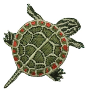 Painted Turtle Applique Patch - Testudine Reptilia Animal Badge 2.5" (Iron on)