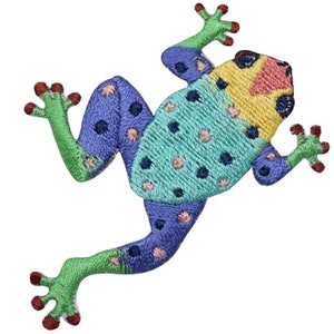 Tree Frog Applique Patch - Amphibian, Arboreal Critter Badge 2.75"  (Iron on)