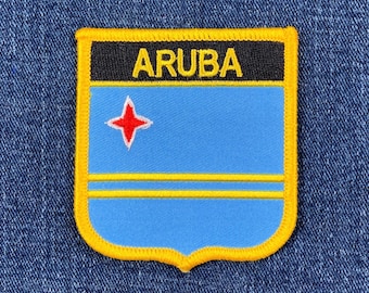 Parche de Aruba - Reino de los Países Bajos, Islas ABC, Caribe Neerlandés, 7 cm (Termoadhesivo)