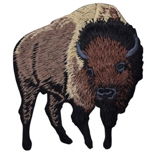 American Bison Applique Patch - Buffalo Animal Badge 3" (Iron on)