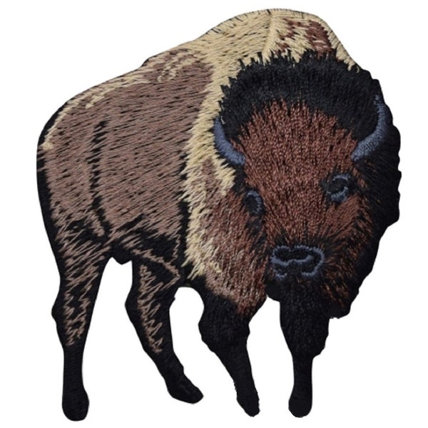 Amerikanischer Bison Applikation Aufnäher - Büffel Tier Abzeichen 3" (aufbügeln)