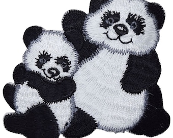 Panda Applique Patch - Panda Géant, Cub, Ours, Sichuan, Chine 2.75" (Fer sur)