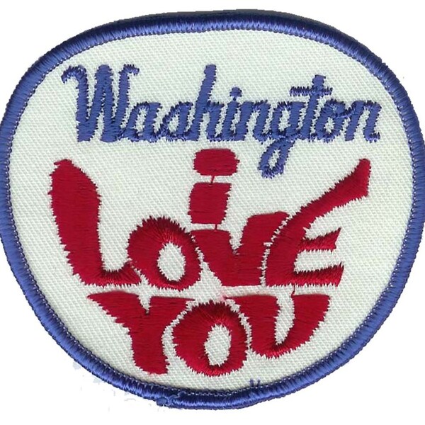 Vintage Washington Patch - I Love You, Seattle, Tacoma Badge 3.25" (Sew on)