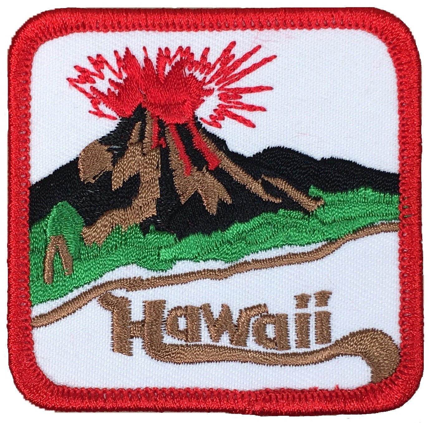 Volcano Icon Patch Hawaii Patch - Volcano Embroidered Badge 2.5