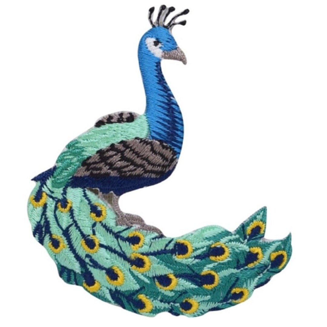 Peacock Applique Patch Peafowl, Animal, Bird Badge 3 iron On Etsy