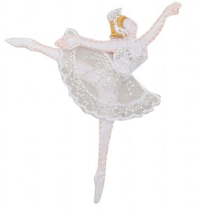 Ballerina Dancer Applique Patch Ballet, Dance, Performing Arts Badge Iron on White