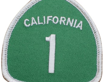 Highway 1 California Patch - CA Hwy One, Big Sur, Santa Cruz, Carmel 2.5" (Iron On)