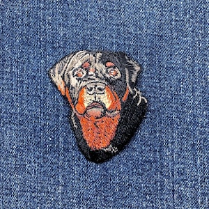 Rottweiler Applique Patch - Embroidered Dog & Animal Badge 2.5" (Iron On)