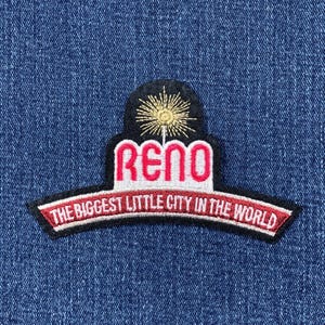 Reno Applikation Aufnäher - Nevada größte Stadtschild Abzeichen 10,5 cm (Bügeleisen)