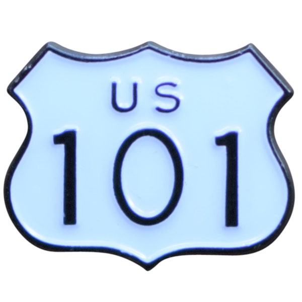 US Highway 101 Pin - Oregon, Washington, California, Metal Pin, Rubber Backing 7/8"