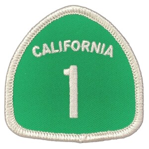 Écusson California Highway 1 - Insigne de panneau d'autoroute brodé 2,5 pouces (repassage)