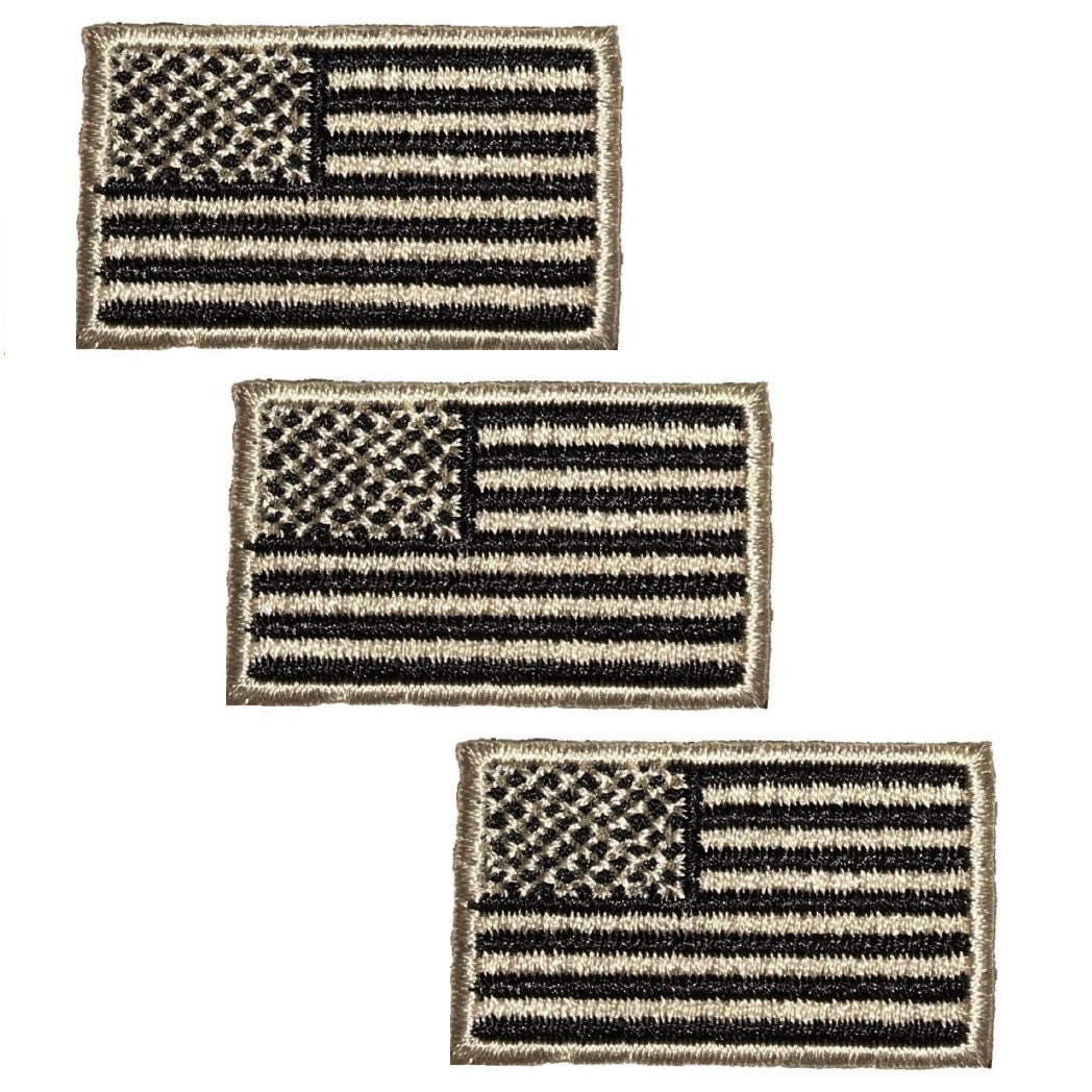 Mini American Flag Embroidered Patch — 3-Pack — Iron On