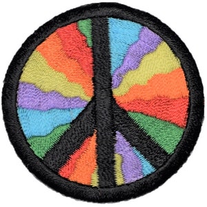 The Carefree Bee - 12 Iron on Patches Vintage, Cool Patches, Backpack  Patches | Iron on Patches for Girls Rainbow Peace Signs Hippie Patches,  Cute