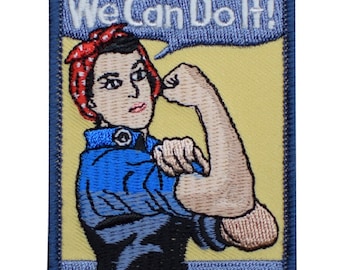 Rosie the Riveter Patch - We Can Do It, WW2, World War 2 3" (Iron on)