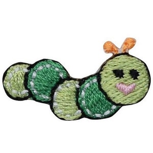 Mini Caterpillar Applique Patch - Insect, Bug Badge 1.25" (Iron on)