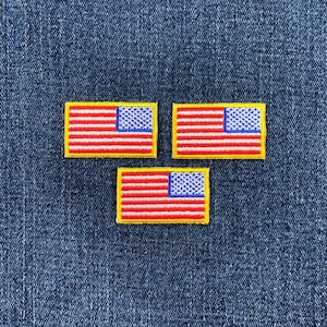 3er-Pack Reverse USA Flagge Patch - Gesticktes USA Abzeichen 1,5 "(Bügeln)