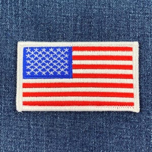 American Flag Patch - United States of America, USA 3-3/8" (Iron on)