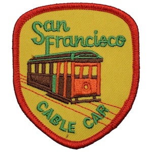 San Francisco Patch - California, Cable Car, SF Golden Gate Badge 3&quot; (Iron on)