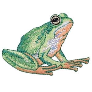 Frog Applique Patch - Shiny Amphibian Badge 2-3/8" (Iron on)