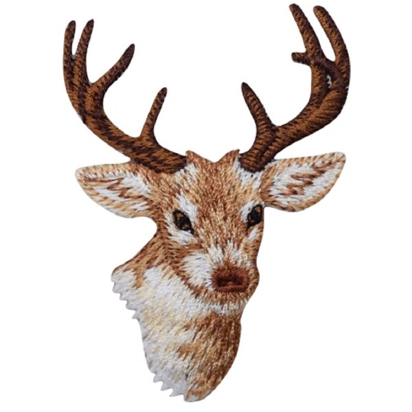 Cerf Applique Patch - Cerf mulet, Buck, Chasse, Animal Badge 2-7/8" (Fer sur)