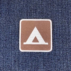 Camping Patch - Embroidered Camp Site Tent Sign Badge 2" (Iron On)