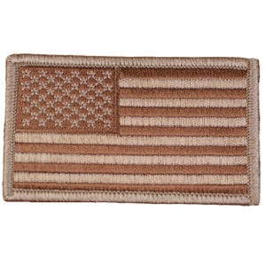 Desert Camo American Flag Patch - Tan DCU United States USA Badge 3-3/8&quot; (Iron or Sew On)