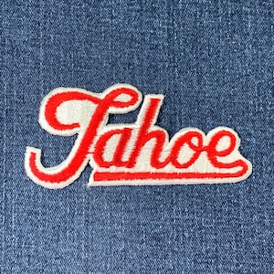 Vintage Lake Tahoe Patch - Red, White, California, Nevada 3-7/8&quot; (Sew on)