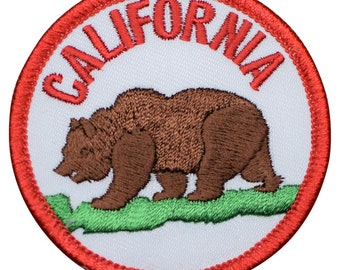 California Patch - Grizzly Bear, CA Badge 2.5" (Iron on)