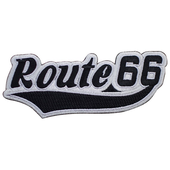 Route 66 Patch Black/White Rt. 66 Script Badge 4-7/8 | Etsy