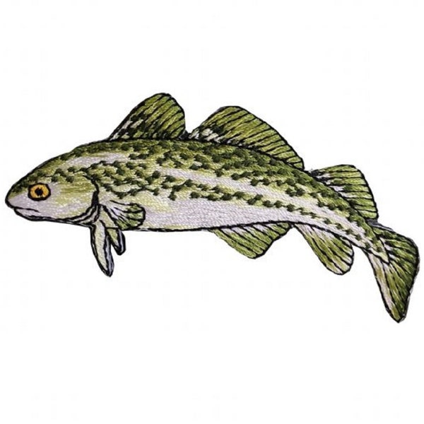 Cod Fish Applique Patch - Fishing Fisherman Badge 3.5" (Iron on)