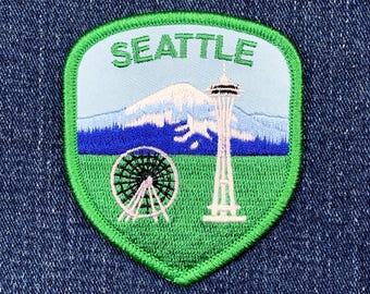 Seattle Washington Patch - Embroidered Mount Rainier Badge 3" (Iron On)