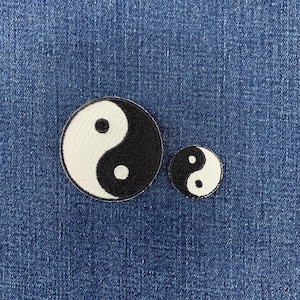2-Pack Yin Yang Patch Set - Embroidered Balanced Forces & Dualism Badges (Iron On)