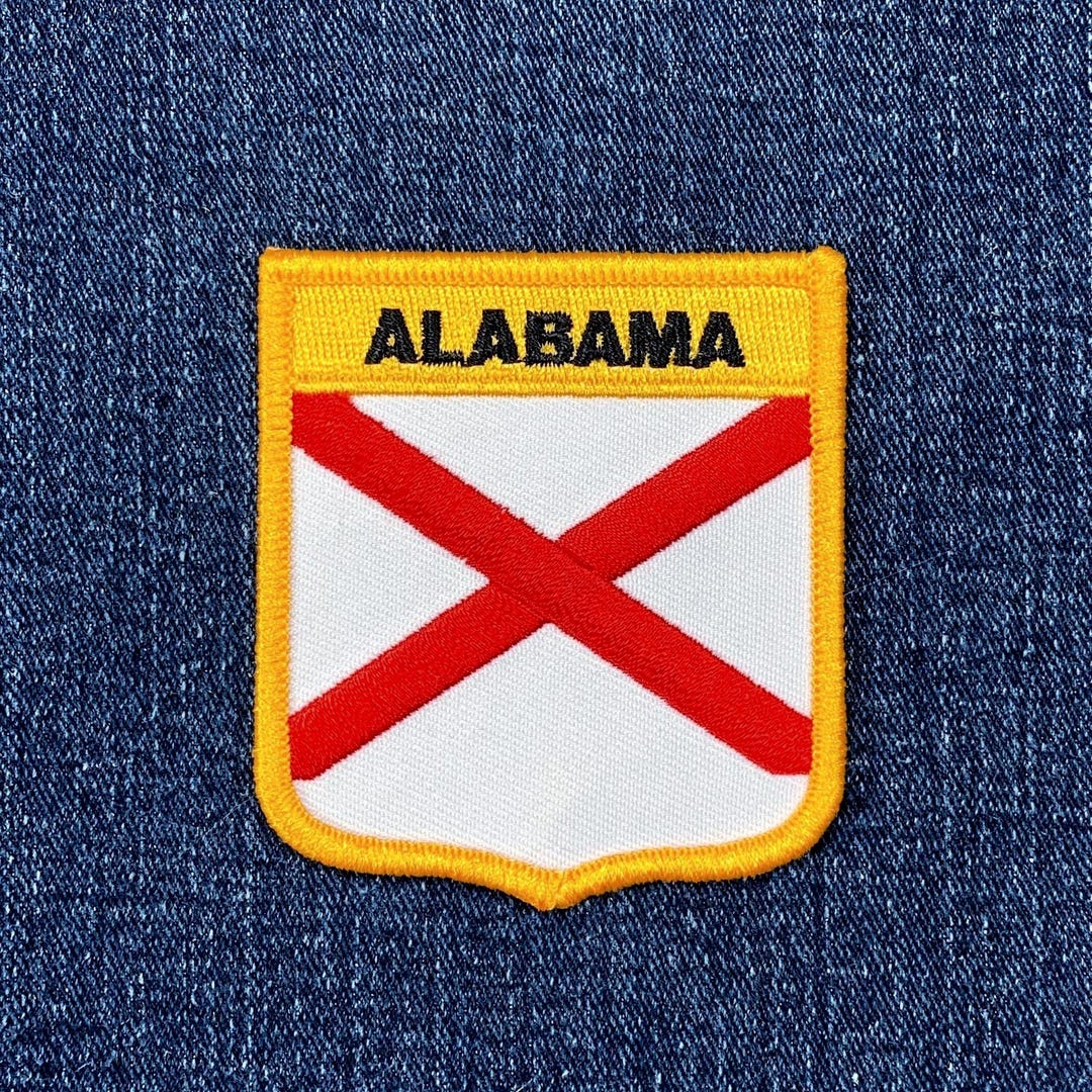 Alabama Patch - Embroidered Flag Shield Badge 2.75