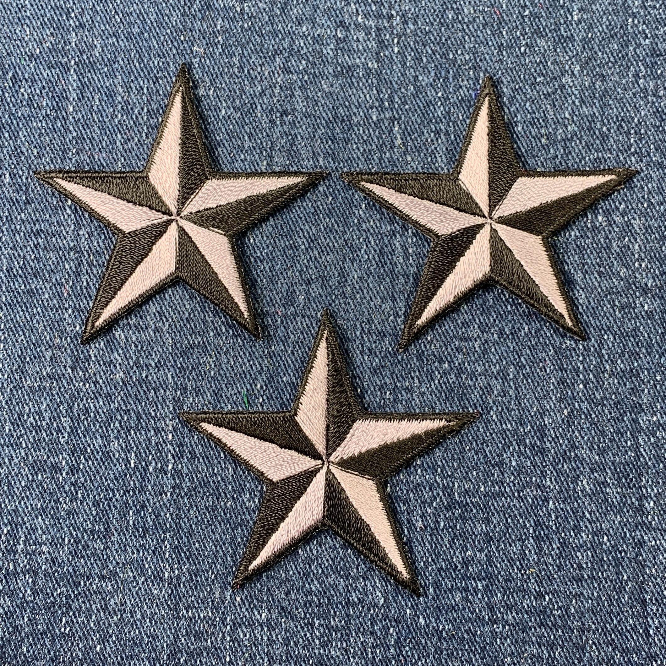 Nautical Star Applique Patch - Gray/black Tattoo Badge 2