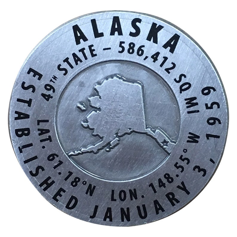 Alaska Geo Marker Pin Est 1959 49th State Hiking Etsy - image 0